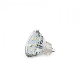 LED ΛΑΜΠΑ MR11 ΓΥΑΛΙΝΟ 2W 12VAC/DC 105° ΛΕΥΚΟ 4000Κ