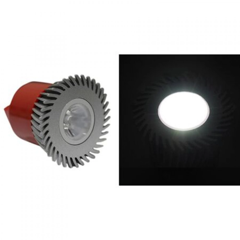 LED ΛΑΜΠΑ ΙΣΧΥΟΣ MR16 3W 230V 1 Led 10° ΨΥΧΡΟ 6200Κ