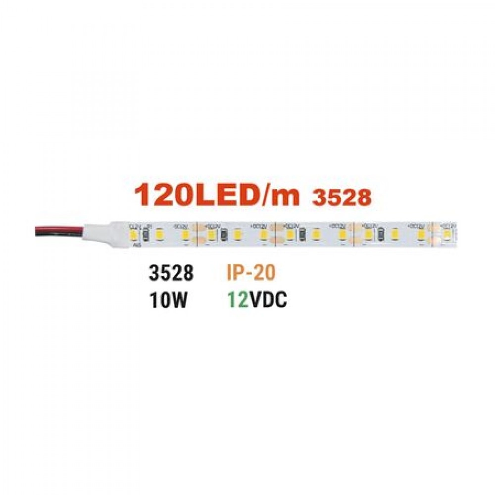 ΤΑΙΝΙΑ LED 5m 12VDC 10W/m 2835 120LED/m 4000K IP20